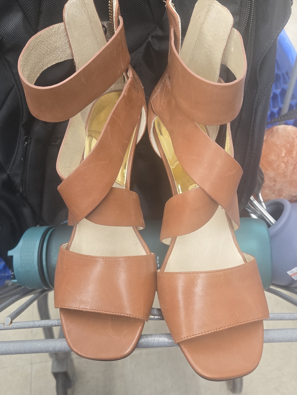 Michael Kors Brown Strappy Sandals with Gold Insole SIZE 9 - Picture 3 of 3